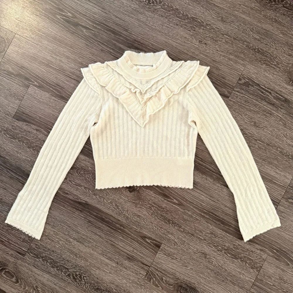 Anthropologie Pointelle Cashmere Sweater